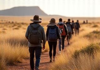 Group on a guided walk through the bush